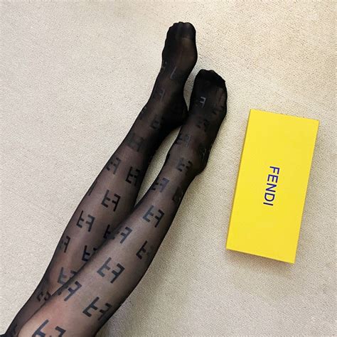 black fendi logo stockings|Fendi inspired stockings.